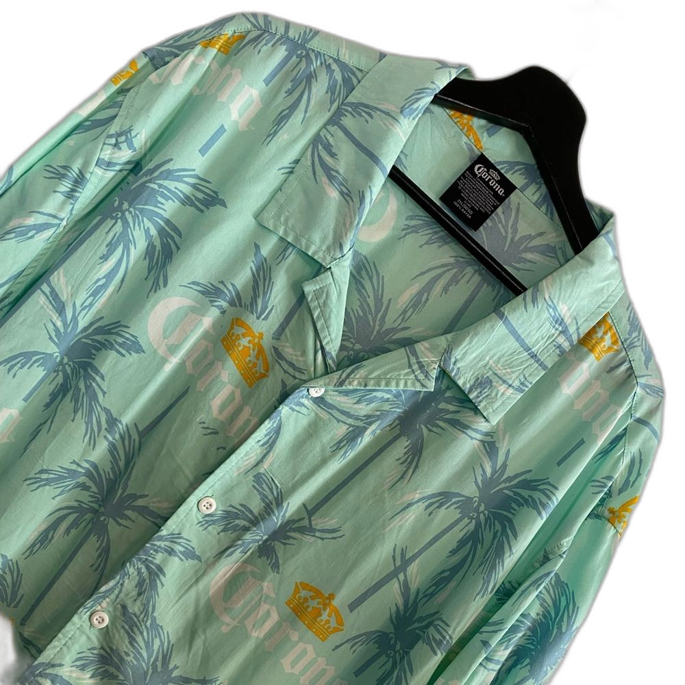 Corona Beer 2XL Men's AOP Pastel Hawaiian Shirt Short Sleeve Beach Tropical b-3